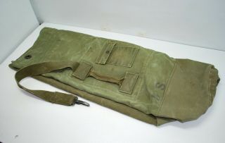 Ww2 Us Army Military Duffel Bag Field Gear D.  S.  A.  1 - 8407 8465 - 265 - 4928 W/ Name