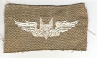 Ww 2 Us Army Air Force Cloth Air Gunner 3 " Wings Patch Inv P371
