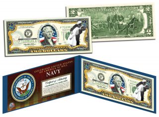 Us Navy Wwii Vintage Legal Tender Colorized U.  S.  $2 Bill