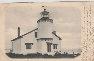Vintage Real Photo Postcard The Old Lighthouse Stonington Ct Connecticut.  1907