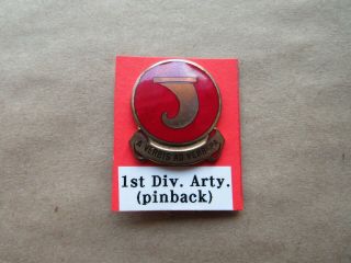 Wwii Us Army Dui/ Crest Pin 1st Divsion Artillery Pinback Meyer Marked Rr