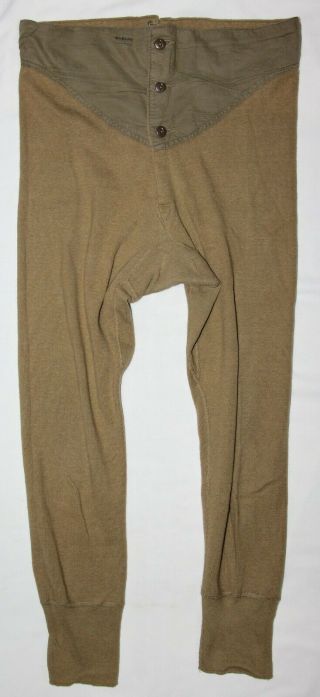 Wwii Winter Drawers,  Long Underwear,  Size 32,  1943 Dated