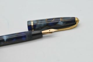 Lovely Scarce Vintage Conway Stewart Dinkie No 550 Fountain Pen - Blue Marbled