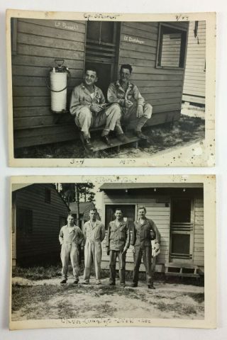 2 Ww2 Snapshot Photographs Of Soldiers At Camp Stewart Georgia 1944