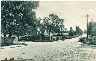 Cobham - Station Bridge - Old Postcard View