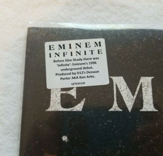 Eminem Infinite Frosted Clear Vinyl 2015 Hip Hop Rap Import UK LP LETV311LP rare 2
