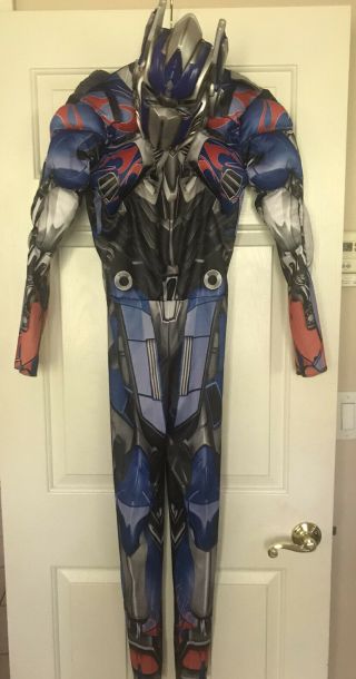 Marvel Transfers Optimus Prime Halloween Costume Dress Up Sz L 10 - 12 With Mask