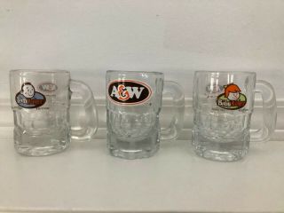 3 Small Vintage A&w Mugs - 3 1/4 " Tall - Special Edition - Teen & Baby Burger