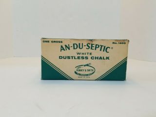 Vintage Binney & Smith An Du Septic Dustless Chalk No.  1403 Almost Complete Box