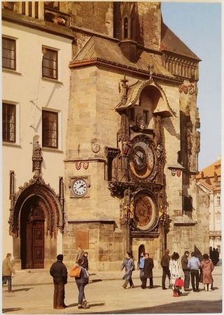 Old Town Clock Prague Czech Republic Postcard