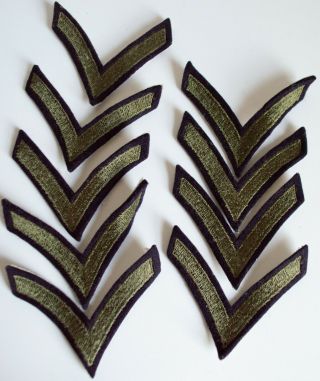 9 - Wwii Era Us Army Private 1st Class Stripe Chevrons Military Patches Ww2