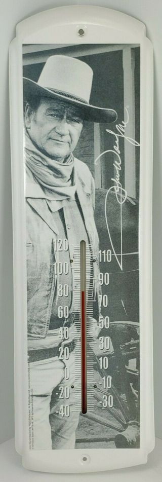John Wayne The Duke Classic Metal Thermometer Cowboy Western Theme 17 " H 1978