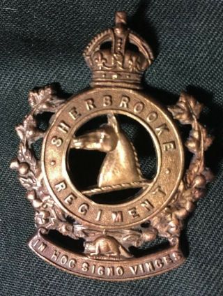 Wwii Sherbrooke Regiment Canada Hat Cap Badge Ww2 Canadian