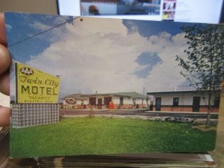 Vintage Old Kentucky Postcard Cave City Twin Motel Coca Cola Maine Umbrella Sign