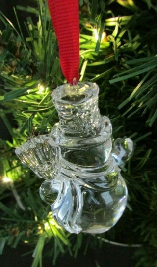 Waterford MARQUIS Christmas SNOWMAN Ornament No Box 2 3/4 