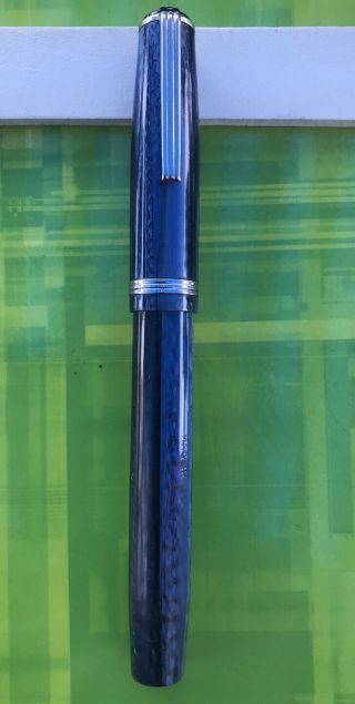 Esterbrook Estie Early J Bright Blue Celluloid Fountain Pen Fine Nib Restored