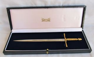 Vintage Wilkinson Sword Gold & Silver Queen Elizabeth Ii Letter Opener