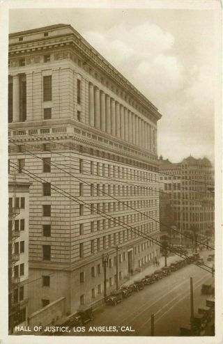 Los Angeles,  California - Hall Of Justice - Old Real Photo Postcard View