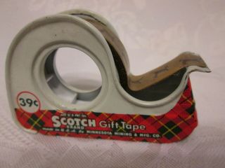 Vintage 3m Scotch Brand Gift Tape Dispenser Christmas Wrap Gold Tone Reindeer