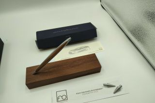Pininfarina Napkin Forever Cambiano Inkless Pen Desk Set Nickel Silver $95