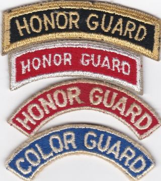 Wwii Group Of 4 Honor Guard/color Guard Arc Patch