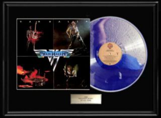 Van Halen Debut Framed Lp White Gold Silver Platinum Tone Record Rare Non Riaa