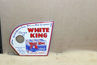 WHITE KING SOAP ENAMELWARE METAL POT PAN SCRAPER SIGN 2