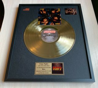 Kiss Crazy Nights 1987 Custom 24k Gold Vinyl Record in Wall Hanging Frame 2