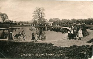 Shepton Mallet - The Lake In The Park - Old Postcard View