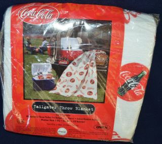 Coca Cola Coke Tailgater Throw Blanket 100 Polyester 45 " X 66 " Nip