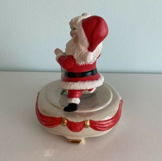 vintage musical christmas figurines Santa And Mrs.  Claus Dancing White Christnas 3
