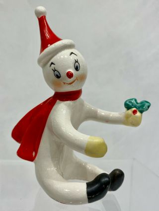 1950s - 60s Japan Commodore Snowman Candle Hugger No Breaks No Repairs
