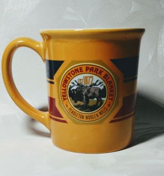 Yellowstone Park Blanket Pendleton Woolen Mills Yellow Coffee Mug Cup 16 Oz