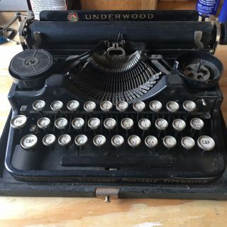 3 Bank Underwood Standard Portable Typewriter