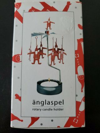 Anglaspel Revolving Santa Claus Rotary Tea Light Candle Holder Sweden