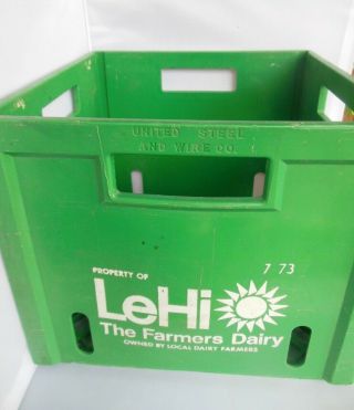Lehi Allentown,  Pa.  Plastic Green Milk Crate 7/73