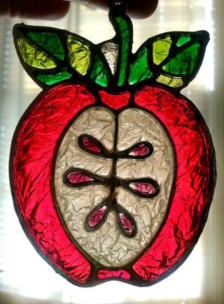 Red Apple Teacher Tree Hanging Window Ornament Multi Color