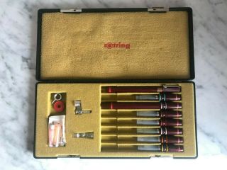 Vintage Rotring Isograph Drawing Pen Set 0.  18,  0.  25,  0.  35,  0.  1,  0.  5 X2,  1.  4,  2.  0