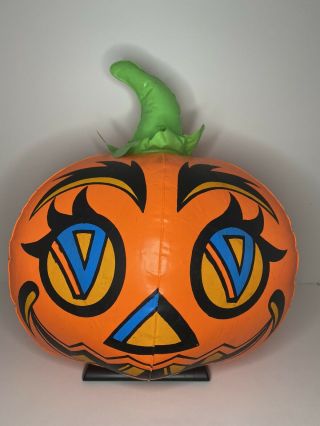 Vintage Inflatable Blow Up Halloween Pumpkin Jack - O - Lantern