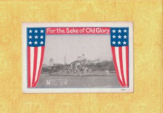 X Navy Ship 1908 - 29 Postcard Uss Nebraska For The Sake Of Old Glory Military