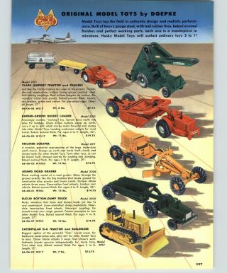 1956 Paper Ad Doepke Model Toy Clark Airport Tractor Adams Road Scraper Mg Kit