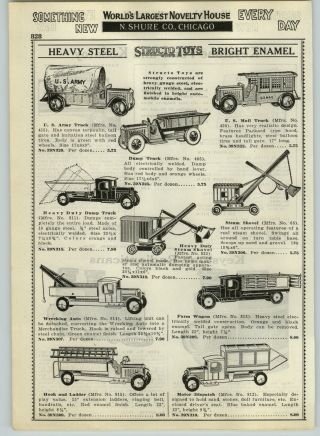 1932 Paper Ad 3 Pg Structo Keystone Ride On Trucks Us Army Mail Steam Shovel