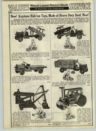 1932 PAPER AD 3 PG Structo Keystone Ride On Trucks US Army Mail Steam Shovel 3