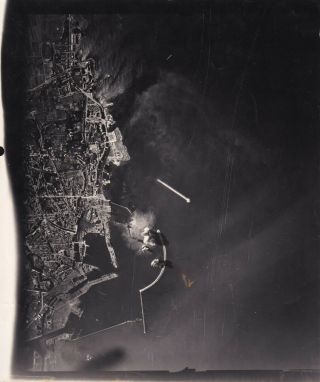 Aaf Aerial Photo 320th Bomb Group Ships Leghorn Harbor 1944 Italy 52b