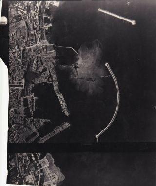 Aaf Aerial Photo 320th Bomb Group Ships Leghorn Harbor 1944 Italy 52a