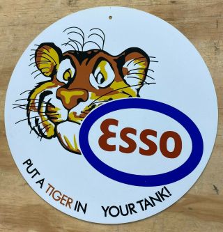 Esso Gasoline Put A Tiger In Your Tank 12 " Aluminum Tin Sign