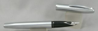 Sheaffer Imperial Stainless Steel & Chrome Fountain Pen - Medium Nib - 1990 
