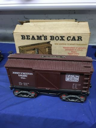Jim Beam Box Car Decanter (empty) Jersey & Western Railway 1890 Box
