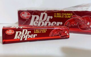 Vintage 1980s Dr.  Pepper Gum - 5 Big Chunks Bubble Gum Pack Rare