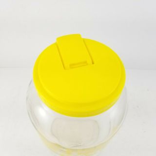 Vintage Lipton Sun Tea Glass Gallon Jar Jug Yellow Ice Lid 2